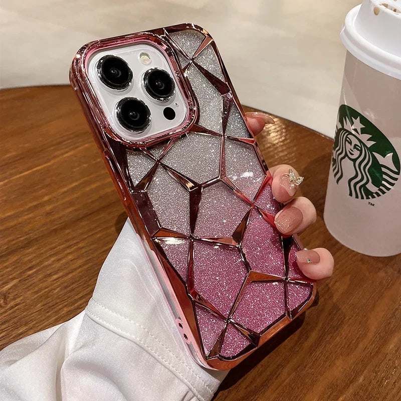 iPhone All Model's Cover-Premium 3D Glitter Case